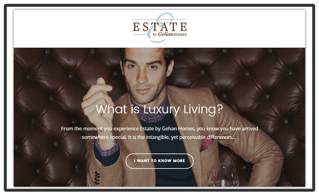 Estate by Gehan Homes – Luxury Landing Page